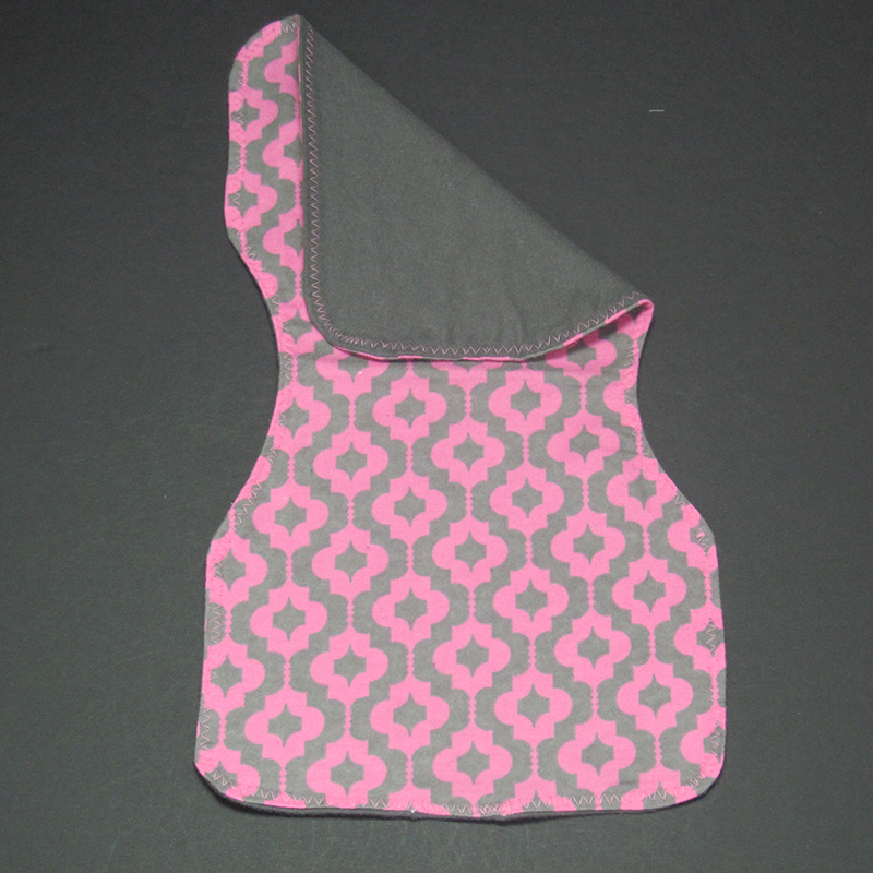 Pink Grey Quatrefoil Burp Cloth