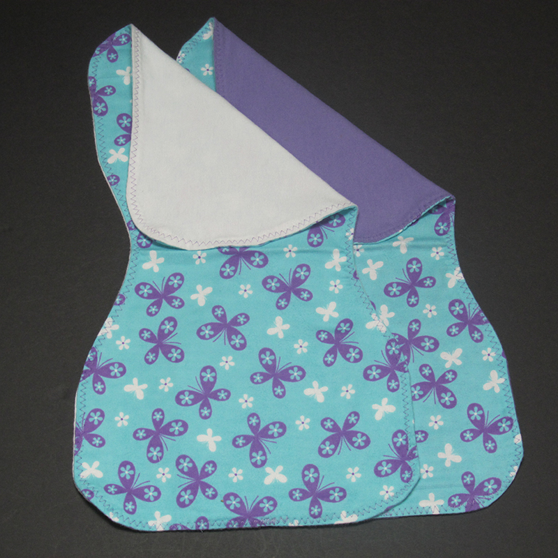 Purple Butterfly Burp Cloth