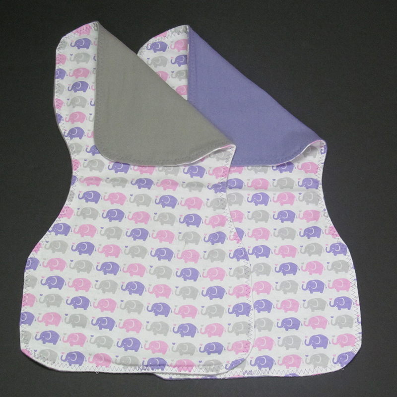 Purple Elephant Parade Burp Cloth