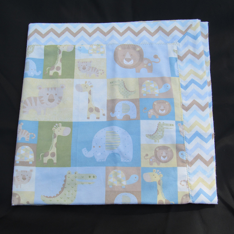 Zoo Patch with Chevron Border Blanket